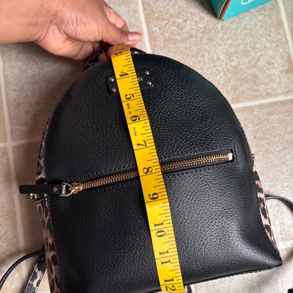 Kate Spade Black and Leopard Print Backpack - Picture 7 of 7